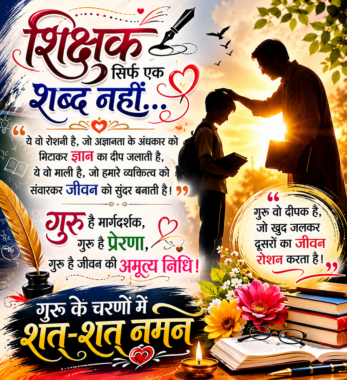 Motivational Shayari on Teacher in Hindi ❤️ Inspiring Guru Quotes