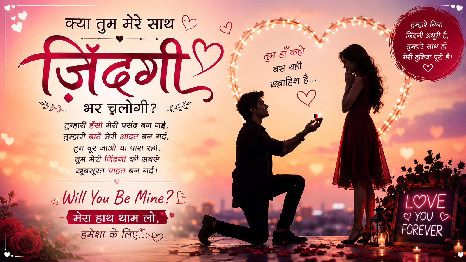 Romantic Propose Shayari in Hindi for Girlfriend & Boyfriend