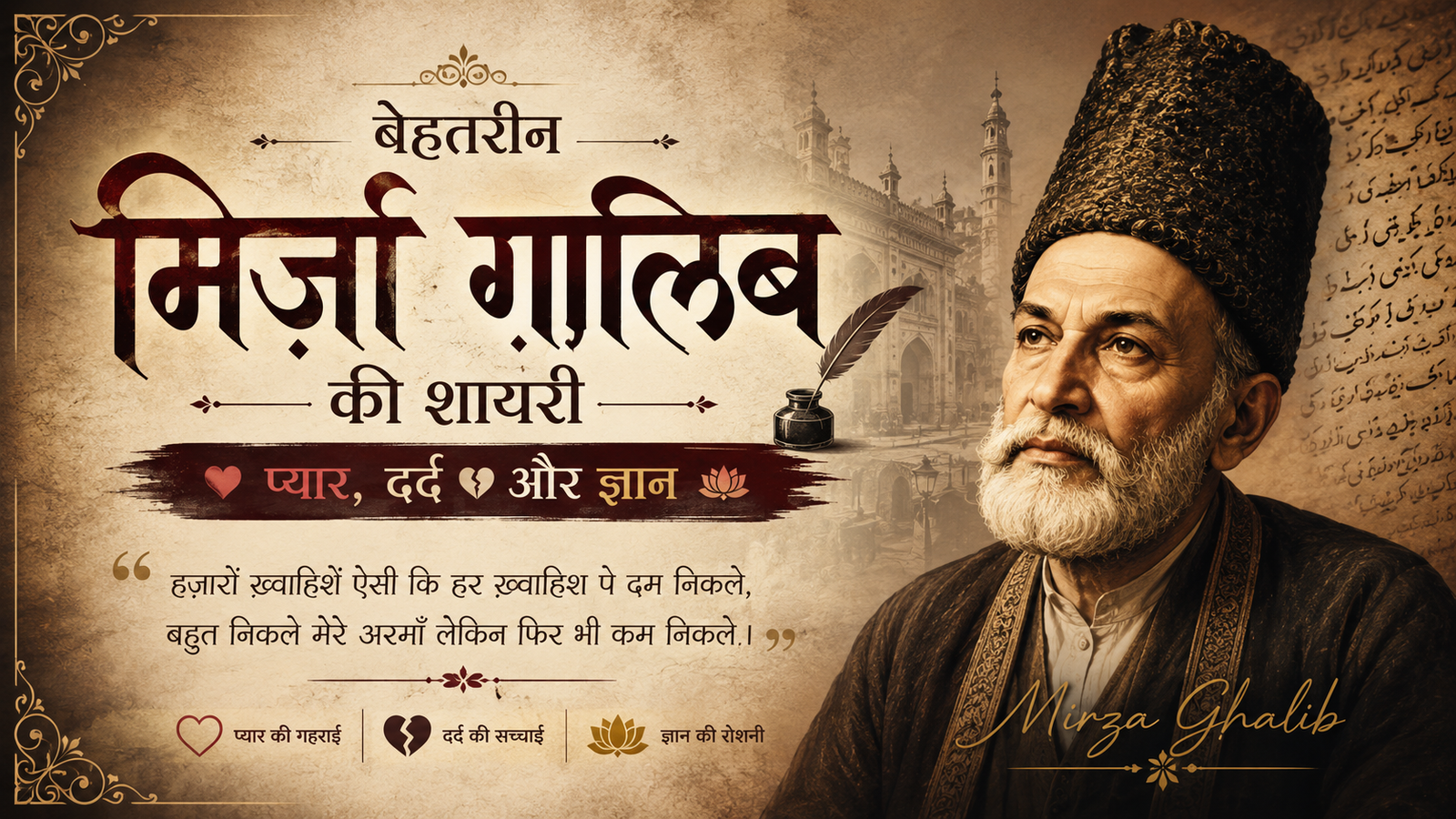 Best Mirza Ghalib Shayari in Hindi | Love, Pain and Wisdom