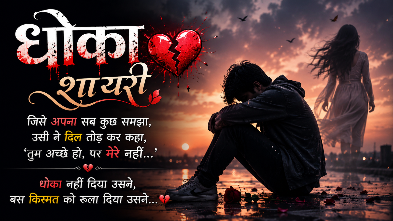 Sad Dhoka Shayari in Hindi 💔 Love and Betrayal Quotes